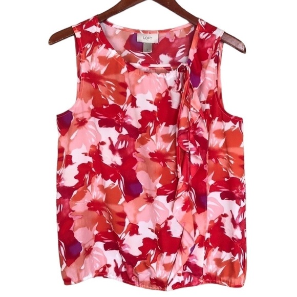 LOFT Tops - Ann Taylor LOFT Factory Floral Print Ruffled Sleeveless Top‎